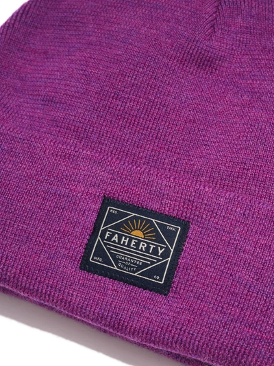 Shop Faherty Workwear Beanie In Purple