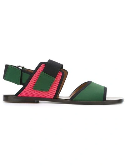 Shop Marni Color Block Flat Sandals