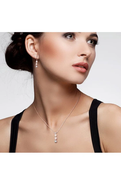 Delmar Cultured Freshwater Pearl Pendant Necklace & Drop Earrings Set In Multicolor
