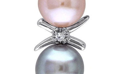 Delmar Cultured Freshwater Pearl Pendant Necklace & Drop Earrings Set In Multicolor