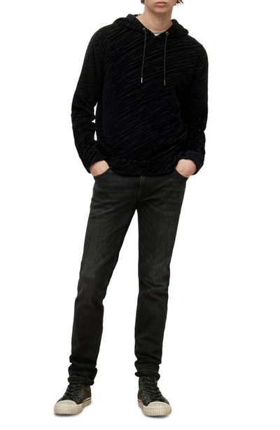 Shop John Varvatos Regular Fit Stripe Hoodie In Black