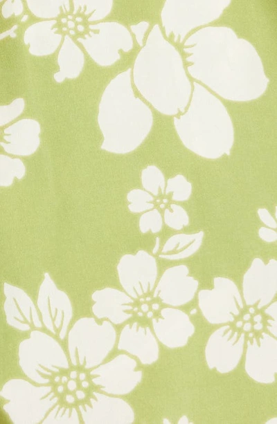 Alemais Leisa Floral Cotton Wide-leg Shorts In Lime