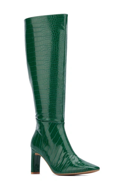 New York And Company Knee High Boot Green In Green