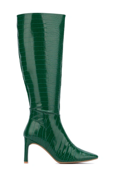 New York And Company Knee High Boot Green In Green