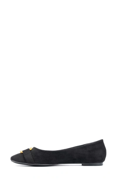 New York And Company Women's Niara- Flats With Gold Hardware Accent In Black