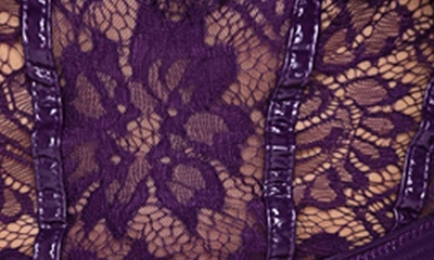 Roma Confidential Sugar Plum Babydoll Chemise & G-string Set In Purple