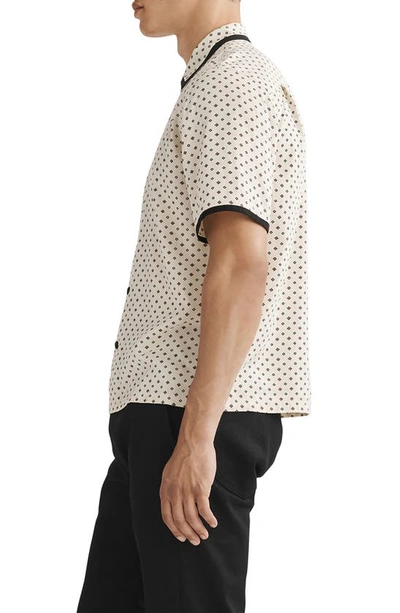 Shop Rag & Bone Foulard Print Short Sleeve Button-up Shirt In Nvyyellow