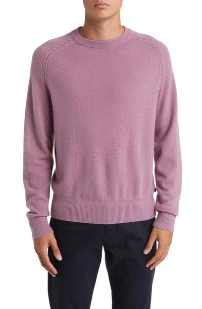 Shop Ted Baker Glant Cable Detail Cashmere Sweater In Light Purple