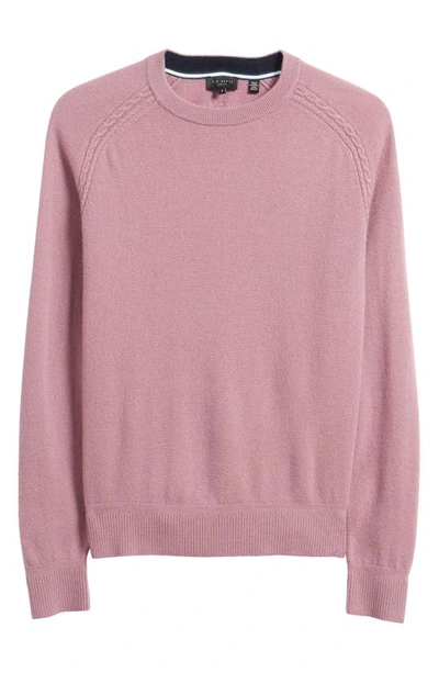 Shop Ted Baker Glant Cable Detail Cashmere Sweater In Light Purple