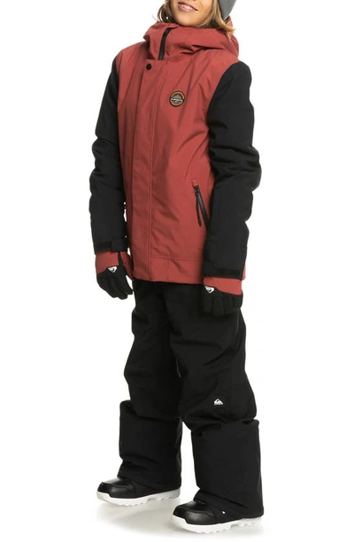 Shop Quiksilver Kids' Ridge Water Repellent Insulated Recycled Polyester Jacket In Marsala