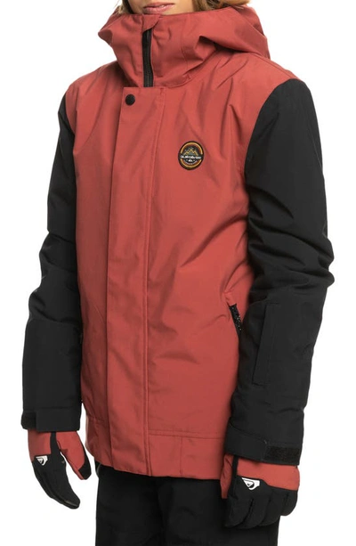 Shop Quiksilver Kids' Ridge Water Repellent Insulated Recycled Polyester Jacket In Marsala