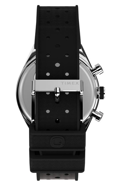 Shop Timex Q ® Chronograph Silicone Strap Watch, 40mm In Black