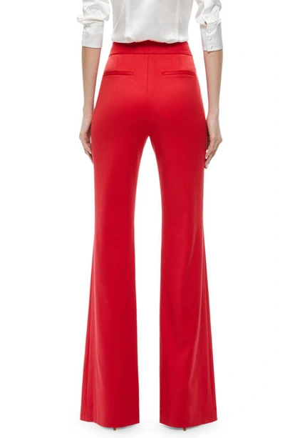 Alice And Olivia Deanna High-waisted Bootcut Trousers In Perfect Ruby