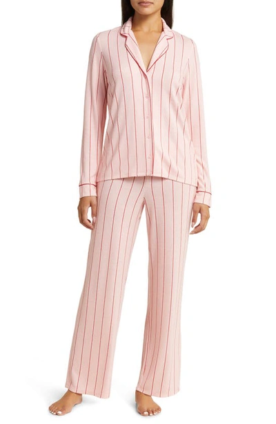 Shop Nordstrom Brushed Hacci Pajamas In Pink English Candy Stripe