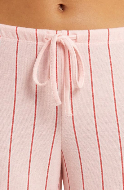 Shop Nordstrom Brushed Hacci Pajamas In Pink English Candy Stripe