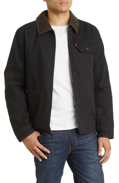 Shop Levi's Corduroy Collar Workwear Jacket In Black