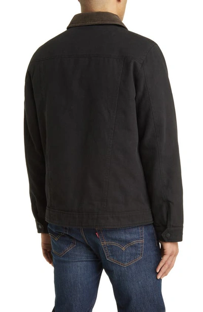 Shop Levi's Corduroy Collar Workwear Jacket In Black