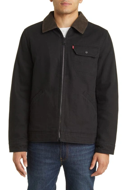 Shop Levi's Corduroy Collar Workwear Jacket In Black