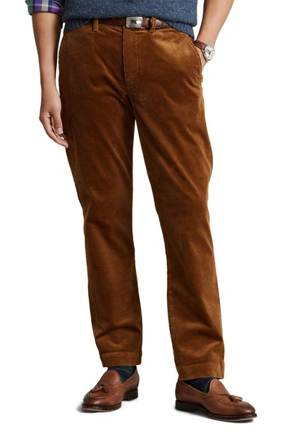 Shop Polo Ralph Lauren Corduroy Pants In Golden Brown