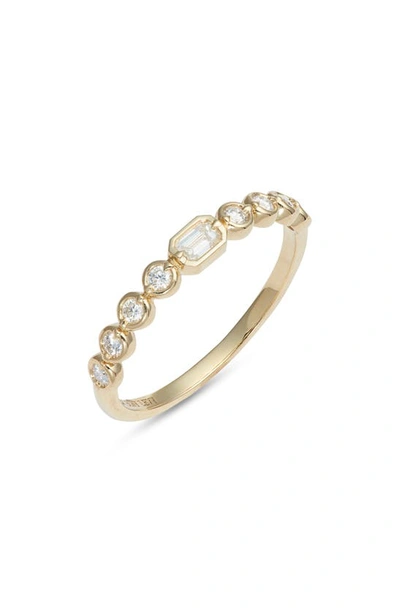 Shop Bony Levy Monaco Mixed Diamond Stackable Ring In 18ky Yellow Gold