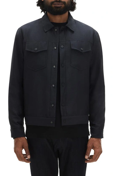 Robert Barakett Faux Leather Renoir Jacket In Navy