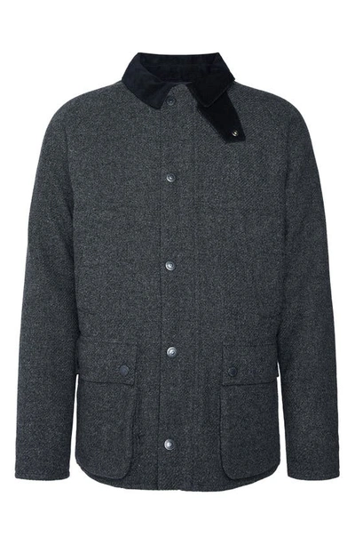 Shop Barbour Bedale Wool Jacket In Charcoal