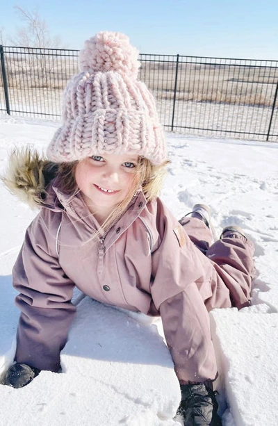 Shop Pine + Poppy Denali Wool Blend Pompom Hat In Birthday Cake