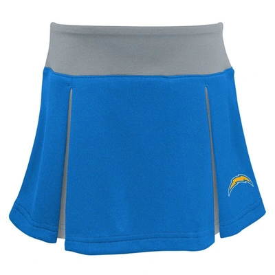 Shop Outerstuff Girls Preschool Powder Blue Los Angeles Chargers Spirit Cheerleader Two-piece Set With Bloomers