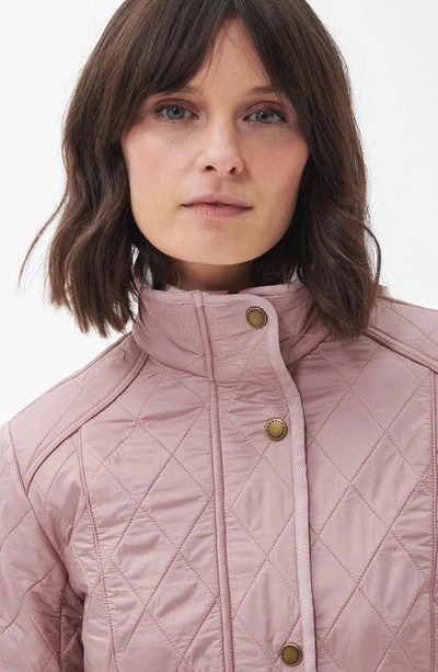 Barbour Cavalry Fleece Lined Quilted Jacket In Gardenia