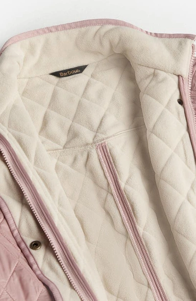 Barbour Cavalry Fleece Lined Quilted Jacket In Gardenia