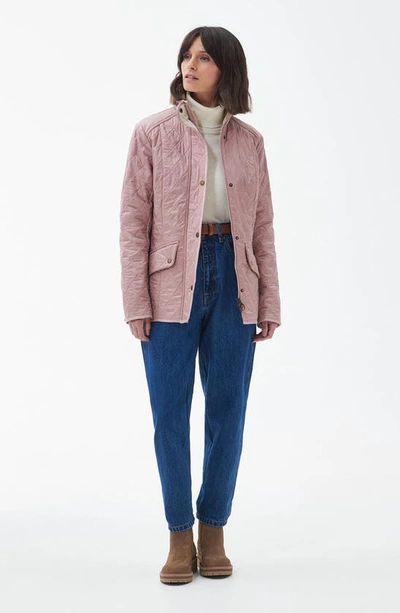 Barbour Cavalry Fleece Lined Quilted Jacket In Gardenia