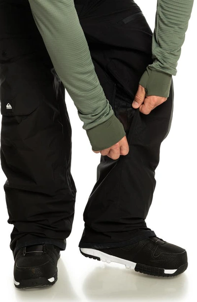 Shop Quiksilver Utility Waterproof Snow Bib Ski Pants In True Black