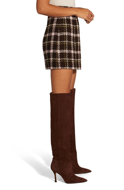 Shop Favorite Daughter The First Wife Plaid Tweed Miniskirt In Chocolate Plaid