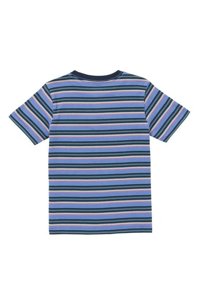Shop Volcom Kids' Bright & Early Stripe T-shirt In Denim