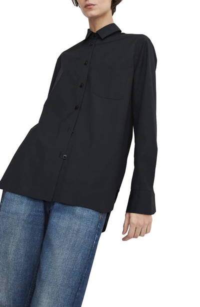 Shop Rag & Bone Icons Maxine Cotton Poplin Button-up Shirt In Black