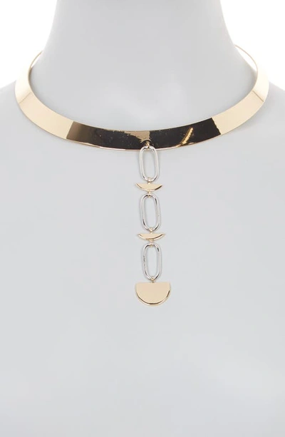 Shop Natasha Two-tone Choker Necklace In Gold-silver