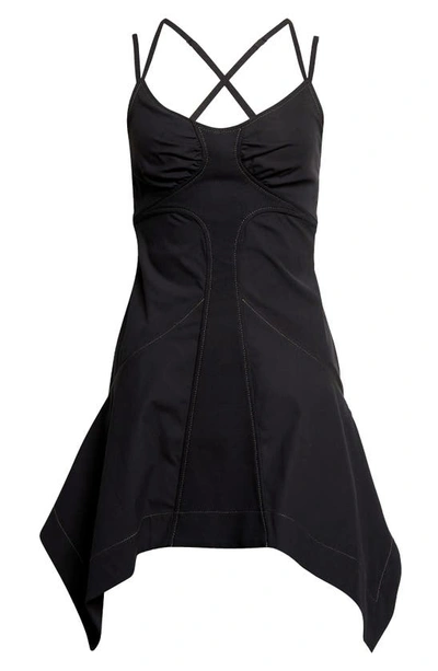 Shop Dion Lee Racerback Cotton Blend Butterfly Dress In Black