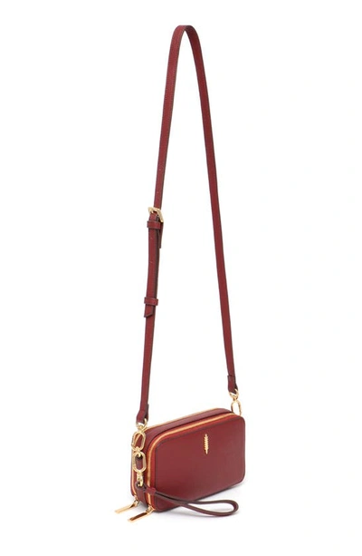 Shop Thacker Ronnie Pebbled Leather Crossbody Bag In Cordovan