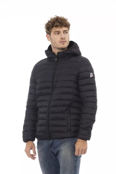 Shop Invicta Sleek Nylon Quilted Men's Hooded Men's Jacket In Black