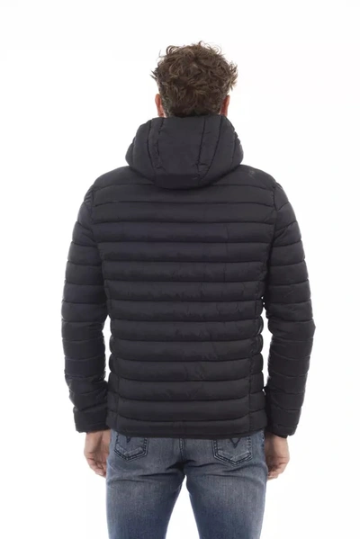 Shop Invicta Sleek Nylon Quilted Men's Hooded Men's Jacket In Black