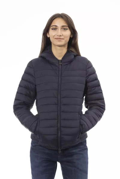 Shop Invicta Chic Quilted Women's Hooded Women's Jacket In Blue