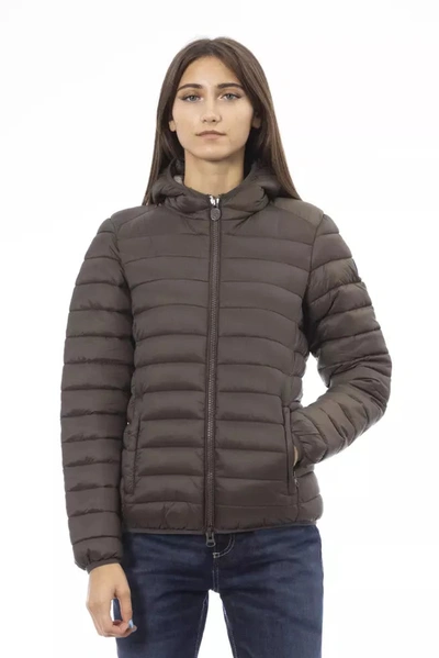 Shop Invicta Elegant Quilted Women's Hooded Women's Jacket In Brown