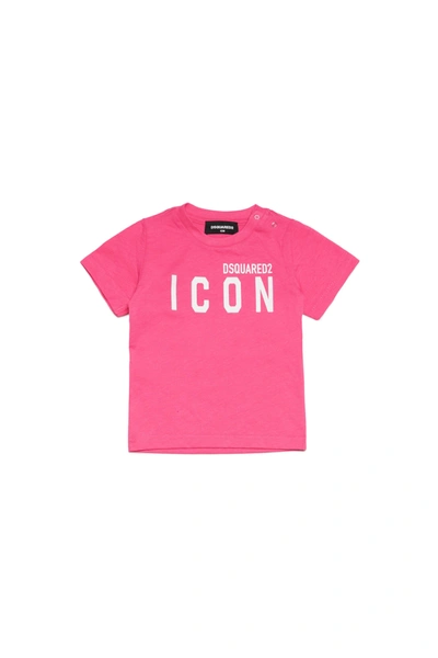Shop Dsquared2 Icon Logo Crew-neck Jersey T-shirt In Pink