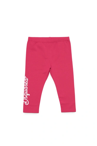 Shop Dsquared2 Jersey Leggings Pants With Cursive Logo In Pink