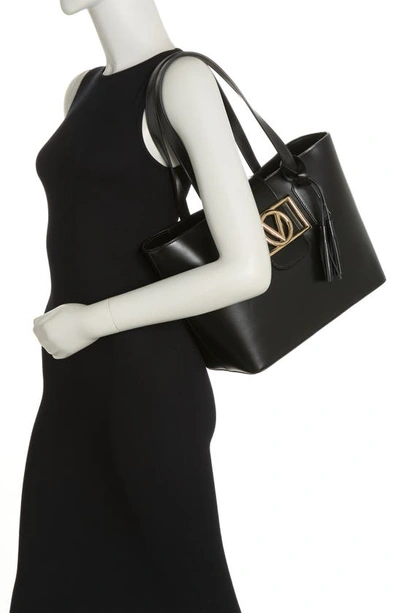 Shop Valentino By Mario Valentino Delphine Super V Tote Bag In Black