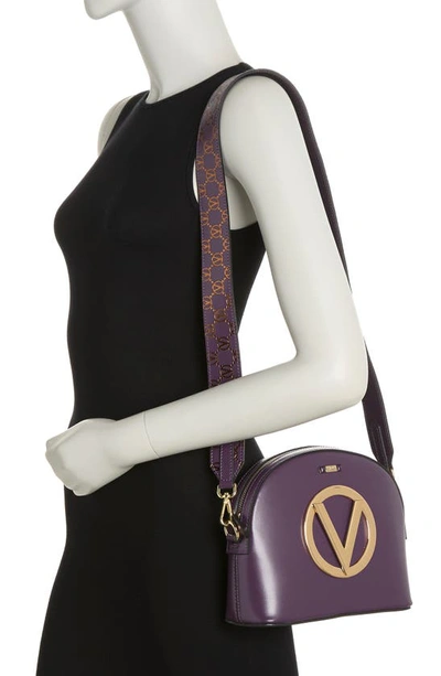 Shop Valentino By Mario Valentino Diana Foreer Leather Crossbody Bag In Mulberry
