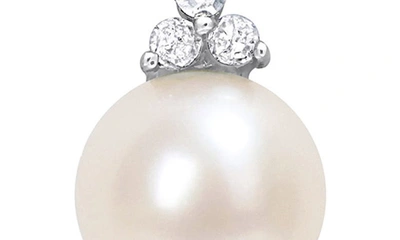 Delmar Cultured Freshwater Pearl & Diamond Pendant Necklace In Silver/ Pearl