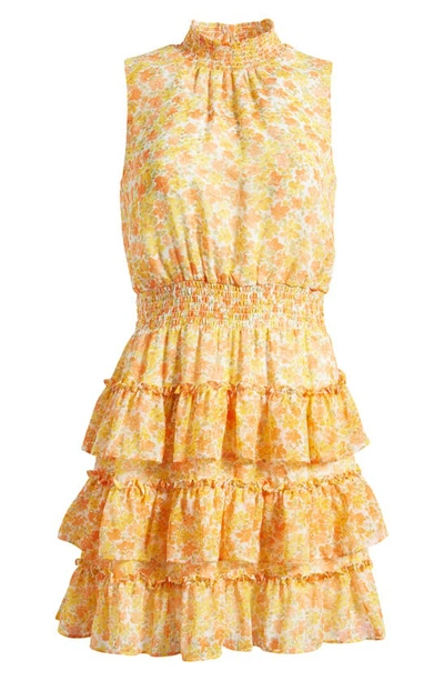 Shop 1.state Smock Neck Sleeveless Fit & Flare Dress In Corn Silk Yellow