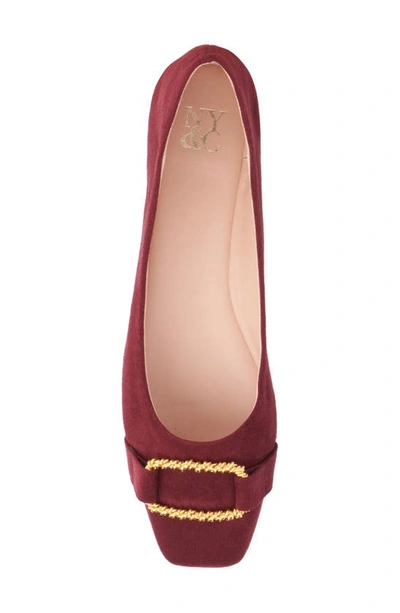 New York And Company Women's Niara- Flats With Gold Hardware Accent In Wine