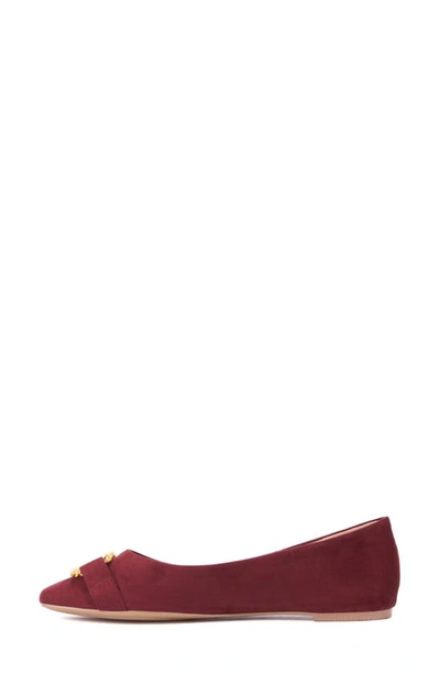 New York And Company Women's Niara- Flats With Gold Hardware Accent In Wine